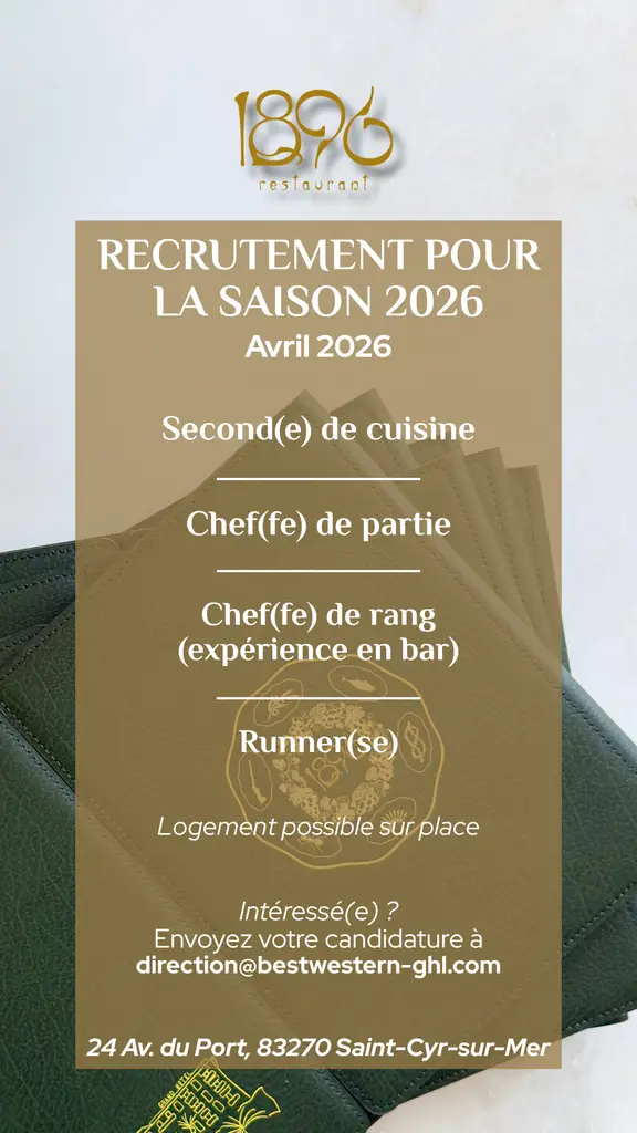 Recrutement second de cuisine Grand Hôtel des Lecques à Saint Cyr, var, toulon, la ciotat, cassis, la seyne sur mer, bandol, sanary